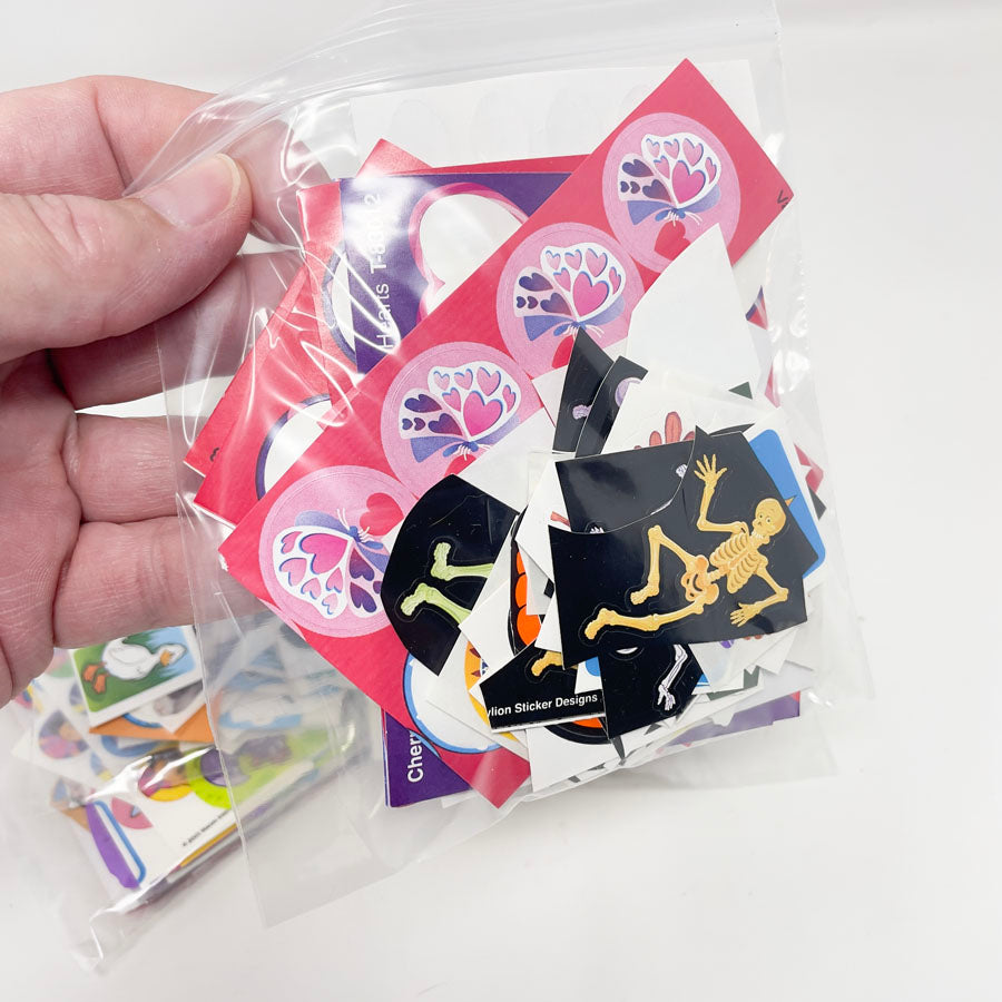 5" x 5" Assorted Bags of Kids Stickers/Cut