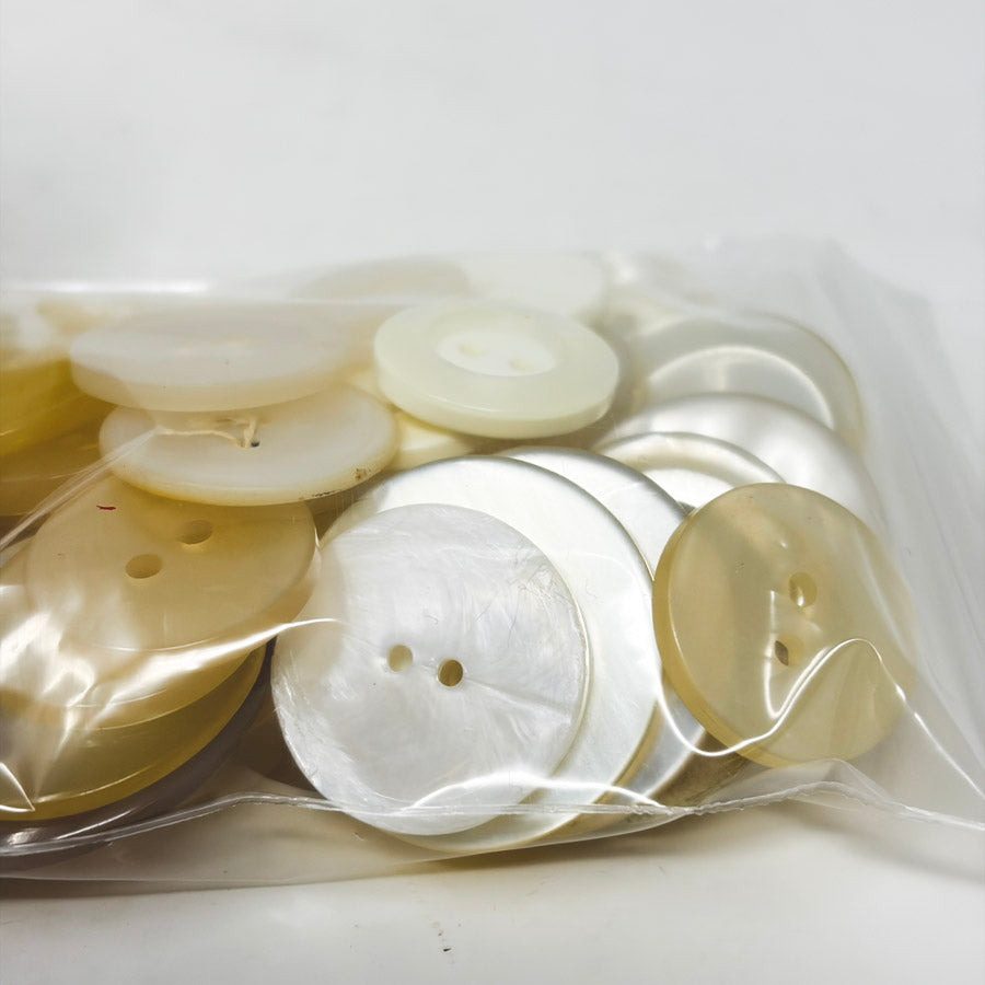 White and Clear Medium Button Bundle