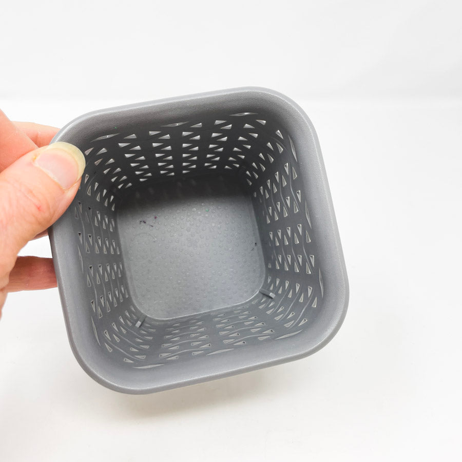 Gray Plastic Woven Pencil Cup