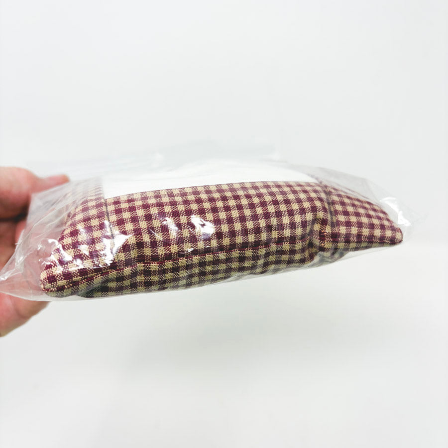 Small Red Check Tuckaway Pillow for Needlepoint