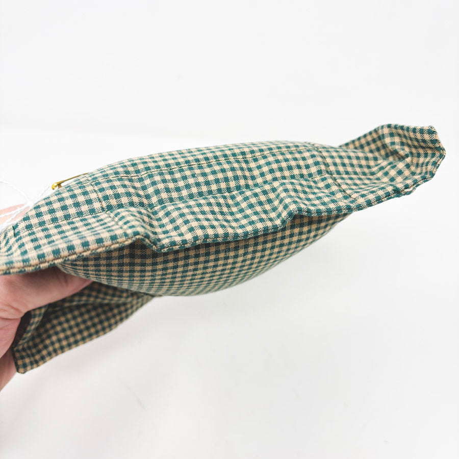 Medium Green Check Tuckaway Pillow for Needlepoint
