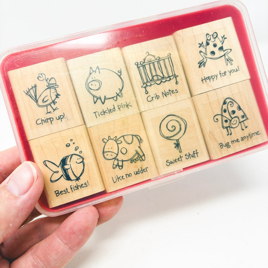 Stampin' Up Very Punny Wood Back Stamp Set