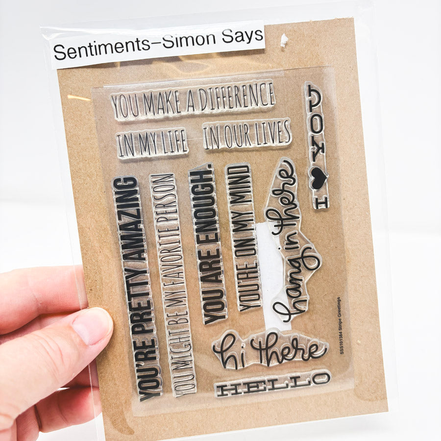 Stripe Greetings – Simon Says Cling Stamp Set