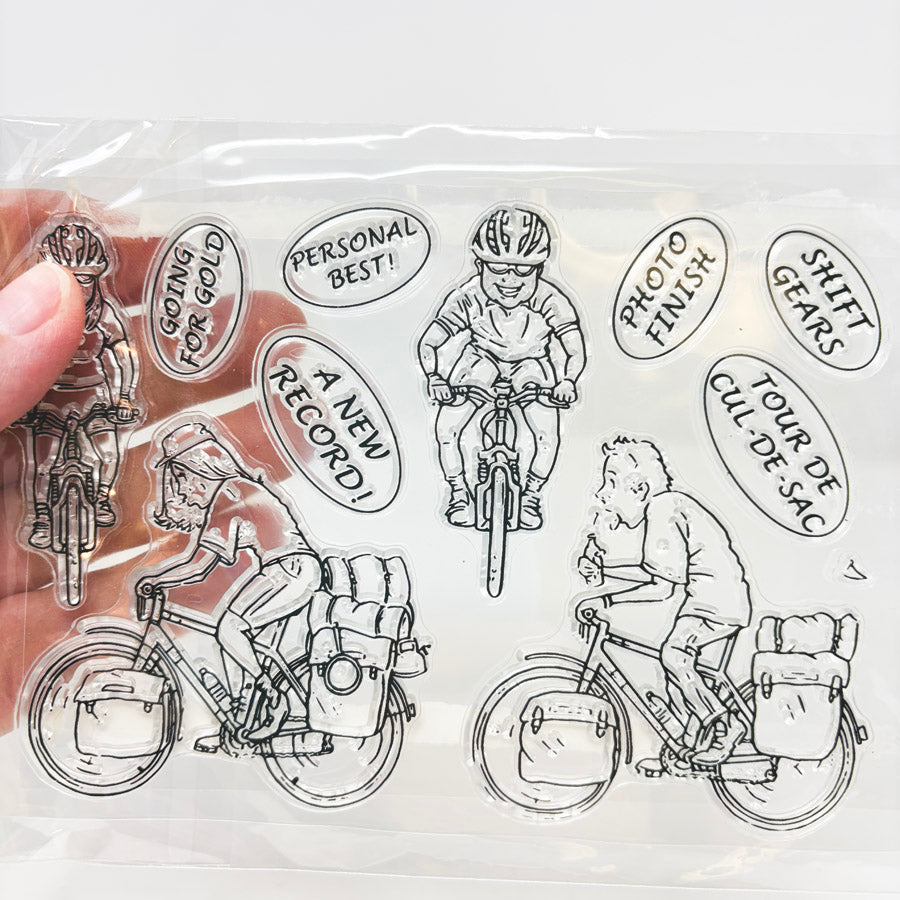 Bicycle Themed – Clear Cling Stamp Set