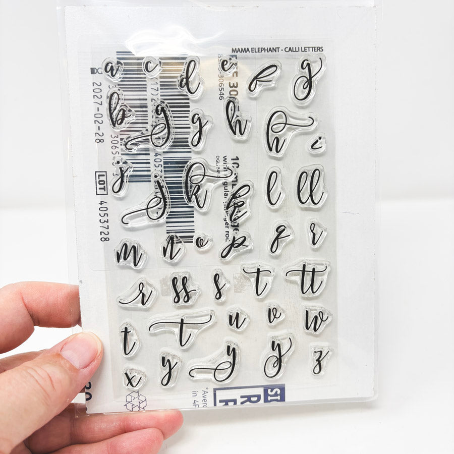Calli Upper and Lower Letters – Mama Elephant Cling Stamp Set