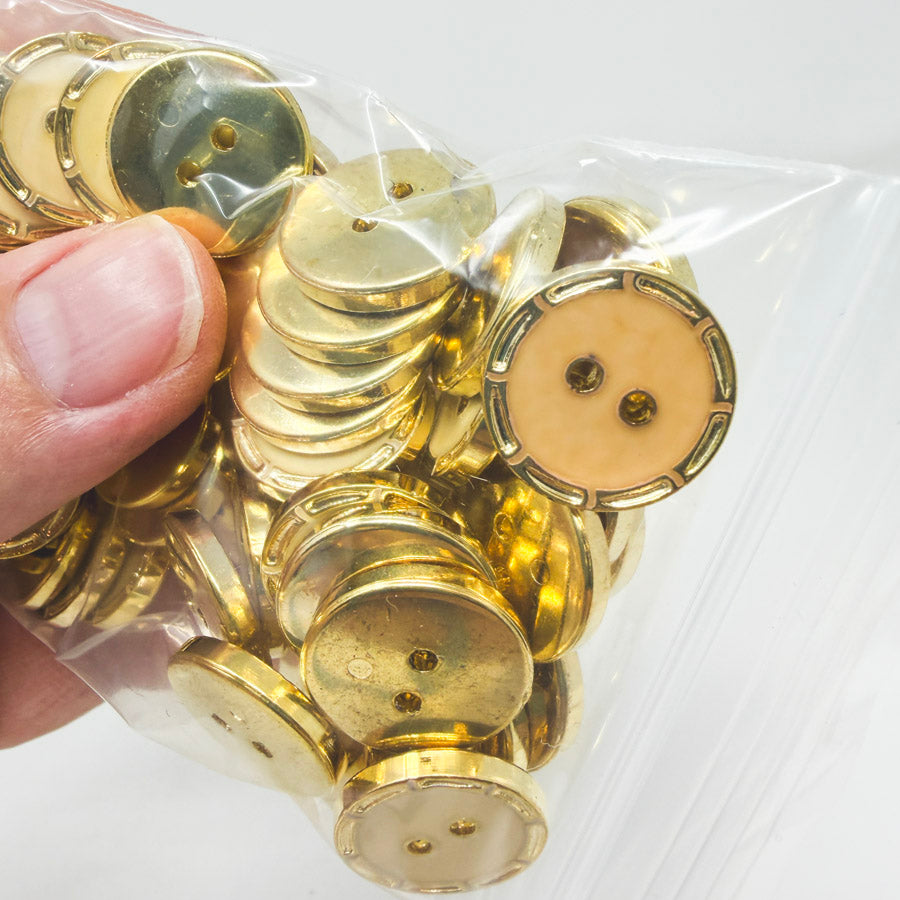 Gold & Muted Pastel Buttons - 34ct (1)