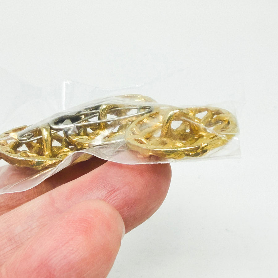 Gold Weave Metal Shank Buttons