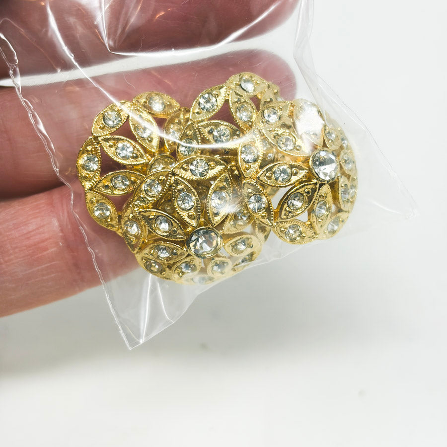 Crystal & Gold Shank Buttons