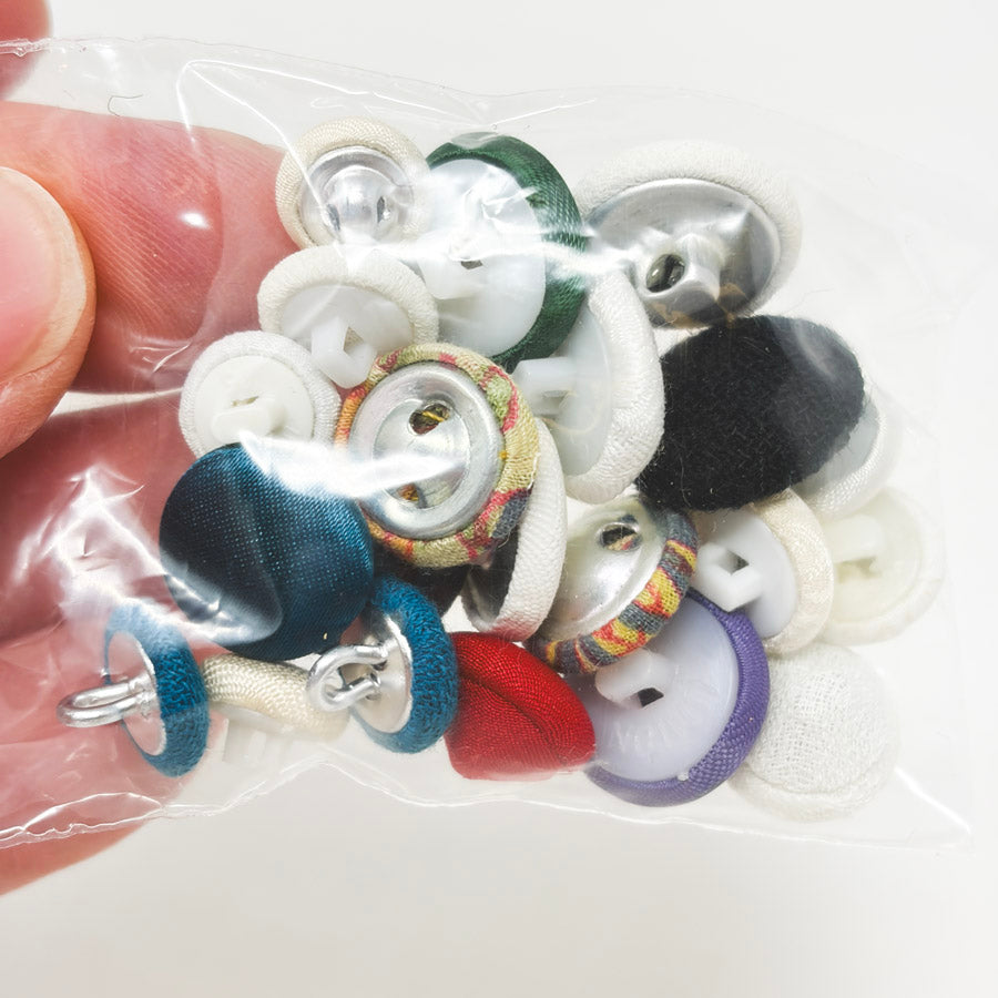 Multi-Colored Fabric Shank Buttons