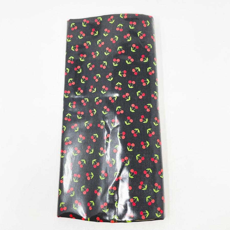 24" x 28" Cherries London Calling Design 17691 Laminated Fabric Remnant