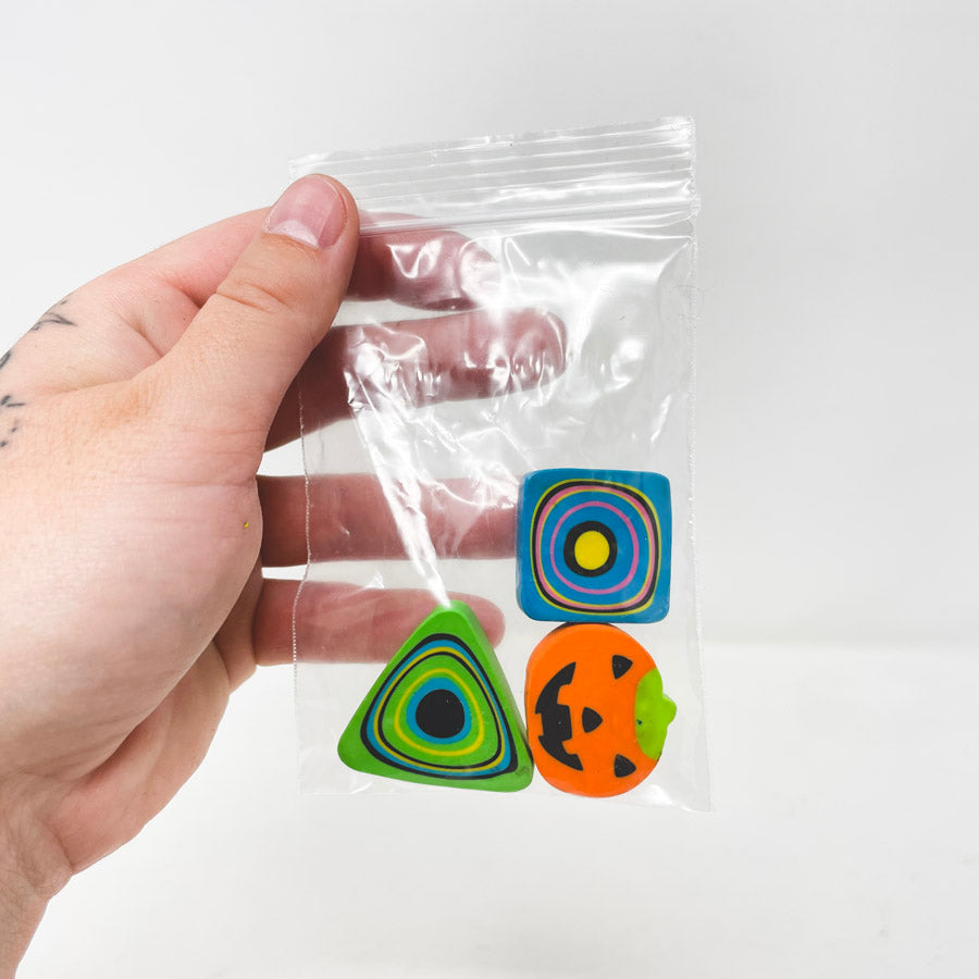 Three Novelty Erasers