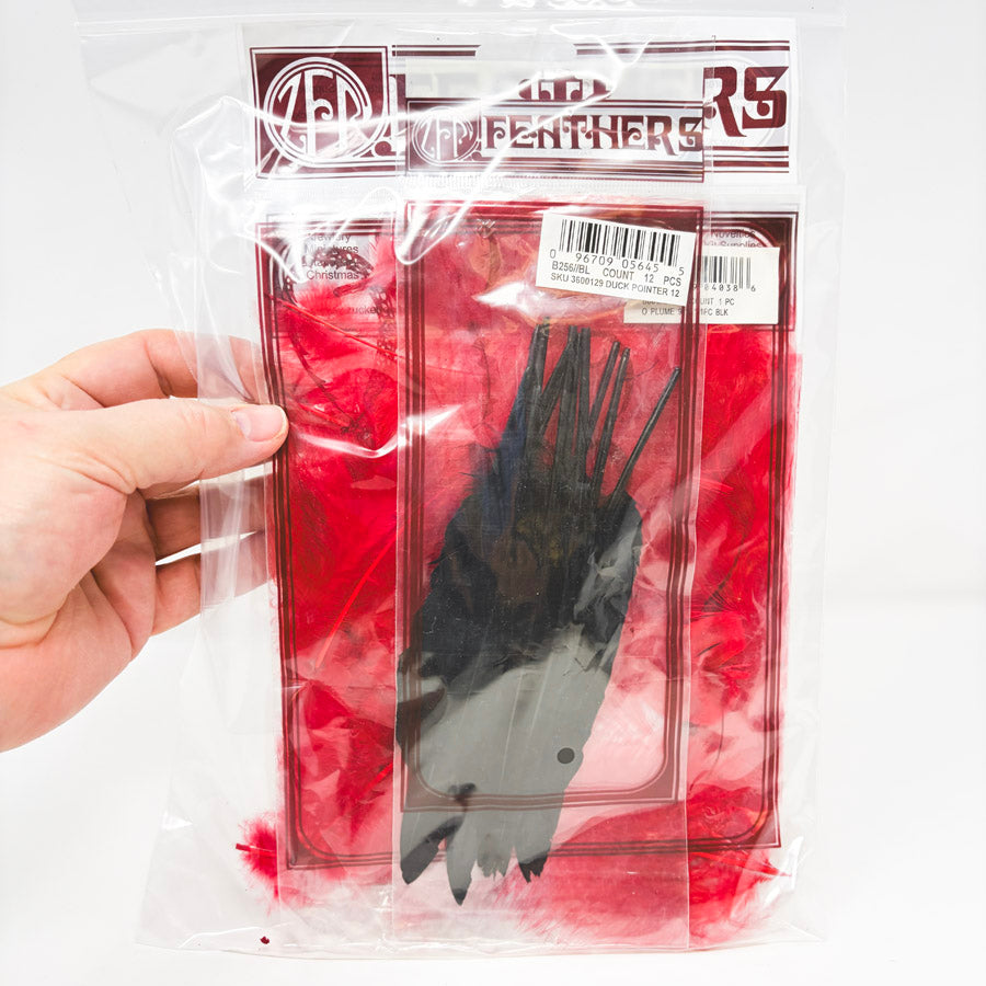 Bundle of Black and Red Craft Feathers