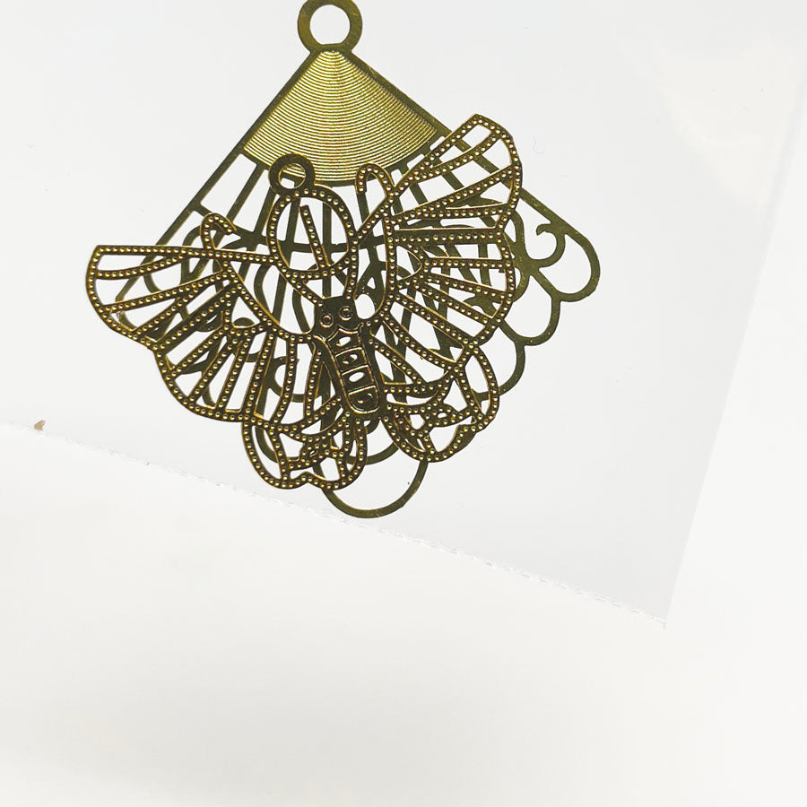Gold Fan & Butterfly Charms