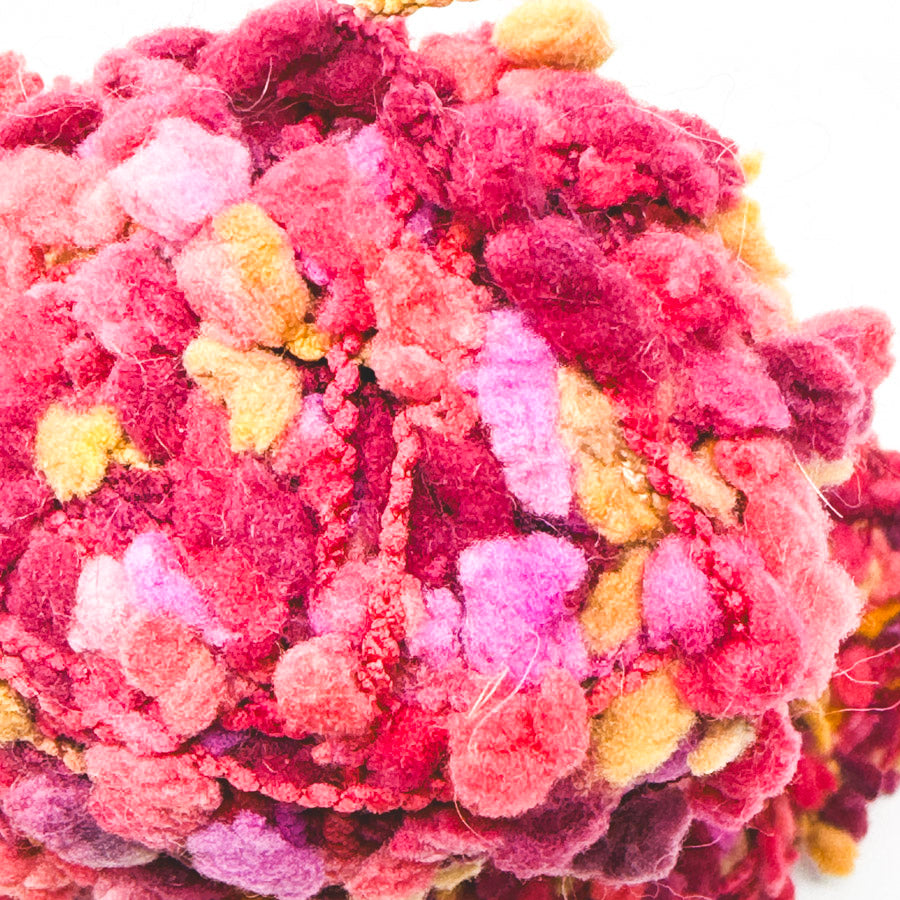 Pink Confetti Style Pom Pom Yarn - Maker Unknown
