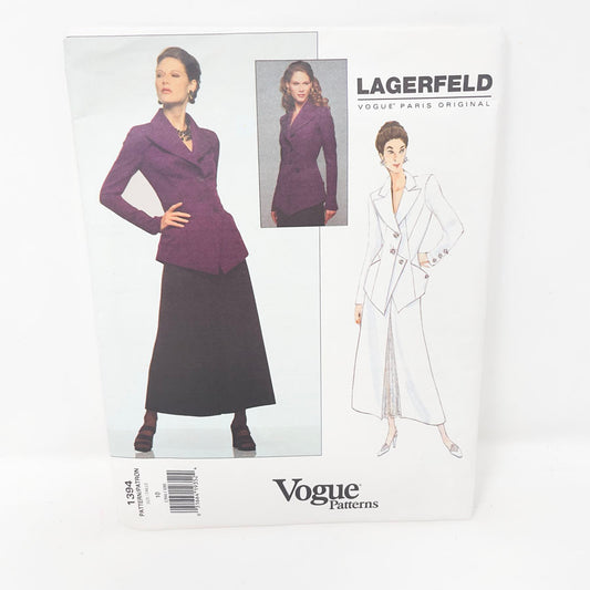 Vintage 1994 Vogue Paris Original Sewing Pattern/Lagerfield - 1394 - Size 10