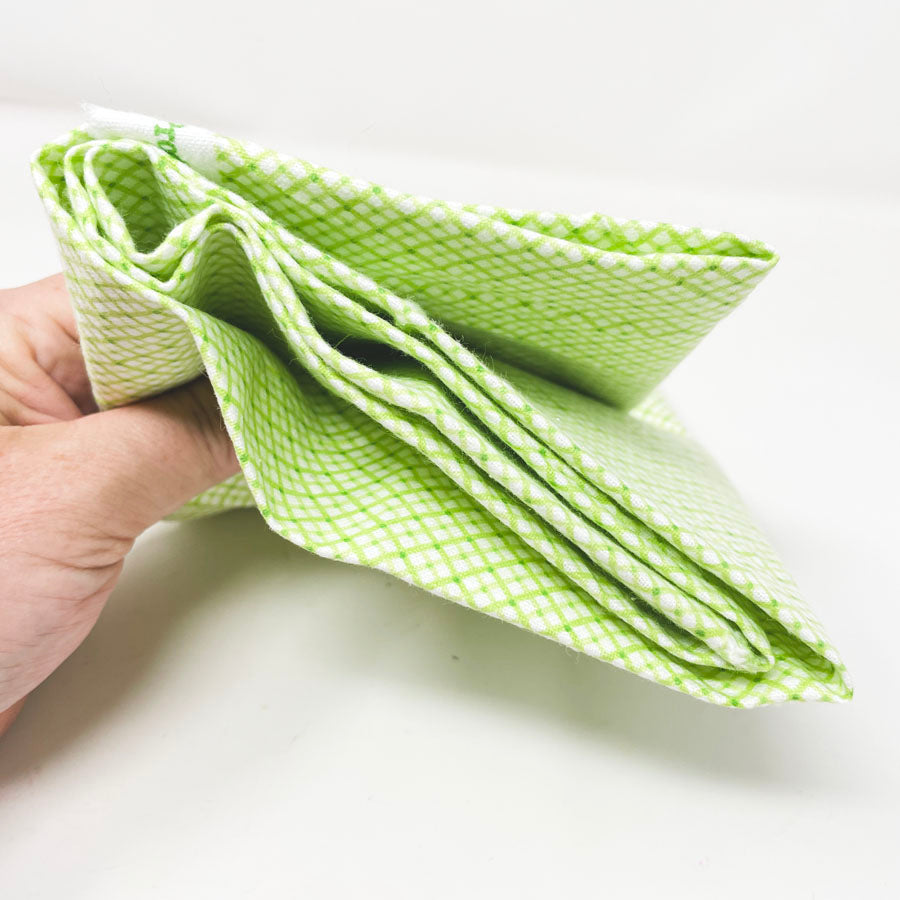 25" x 40" Green Checked Cotton Blend Fabric