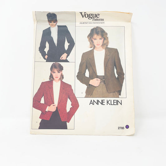 Vintage 1980s Vogue American Designer Sewing Pattern/Anne Klein - 2785 - Size 10