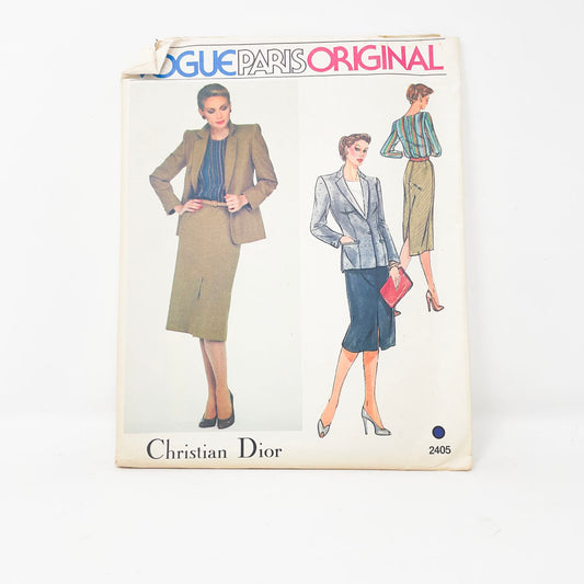 Vintage 1980s Vogue Paris Original Sewing Pattern/Christian Dior - 2405 - Size 10