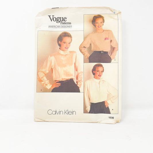Vintage 1980s Vogue American Designer Sewing Pattern/Calvin Klein - 1190 - Size 10