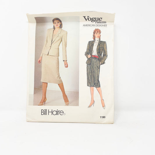 Vintage 1980s Vogue American Designer Sewing Pattern/Bill Haire - 1230 - Size 10