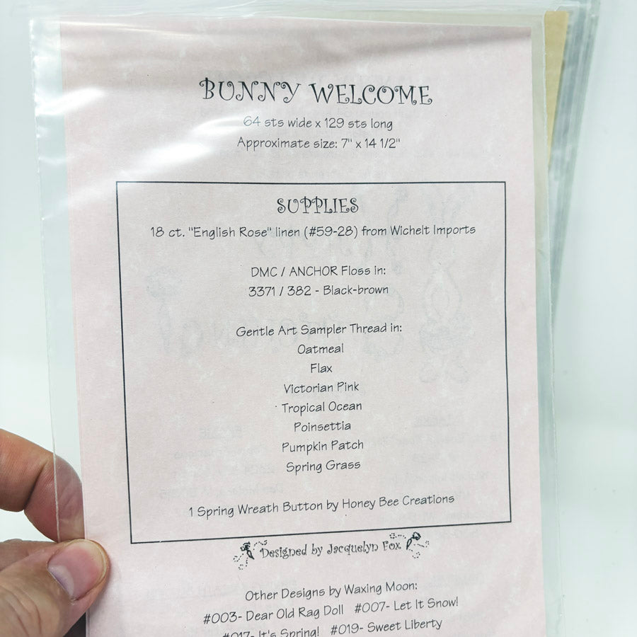 Bunny Welcome – Waxing Moon Designs Cross Stitch Pattern