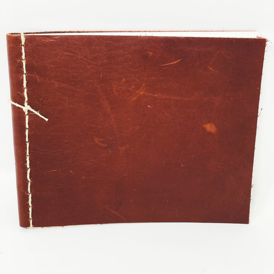 Handmade Leather Blank Book - 9" x 7"