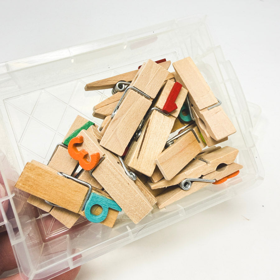 Storage Pack of Mini Clips With Letters/Numbers