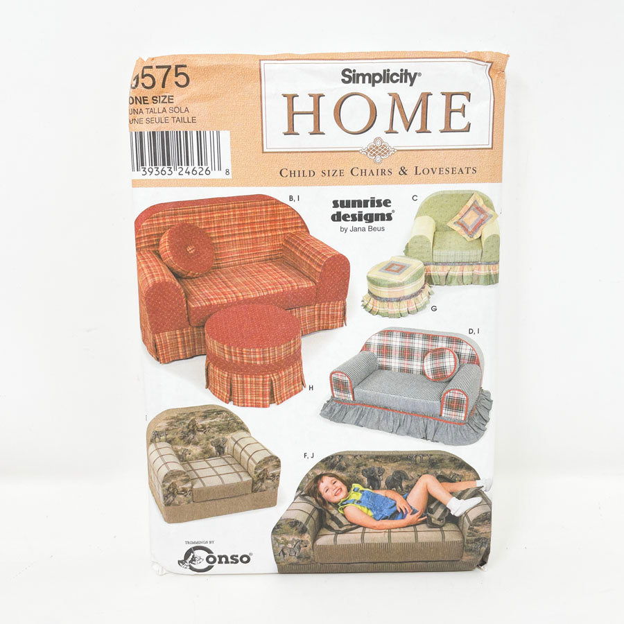 Simplicity 9575 Sewing Pattern - Kid's Chair & Loveseat