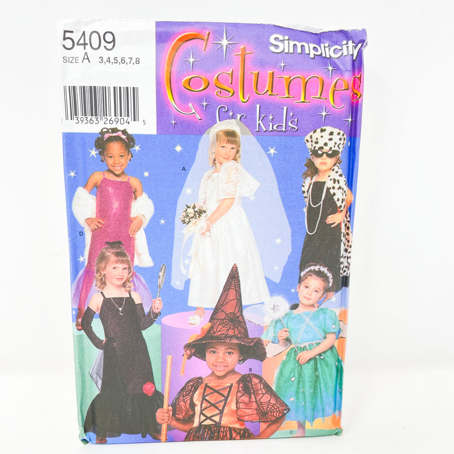 Simplicity 5409 Sewing Pattern - Costumes for Kids - Sizes 3-8