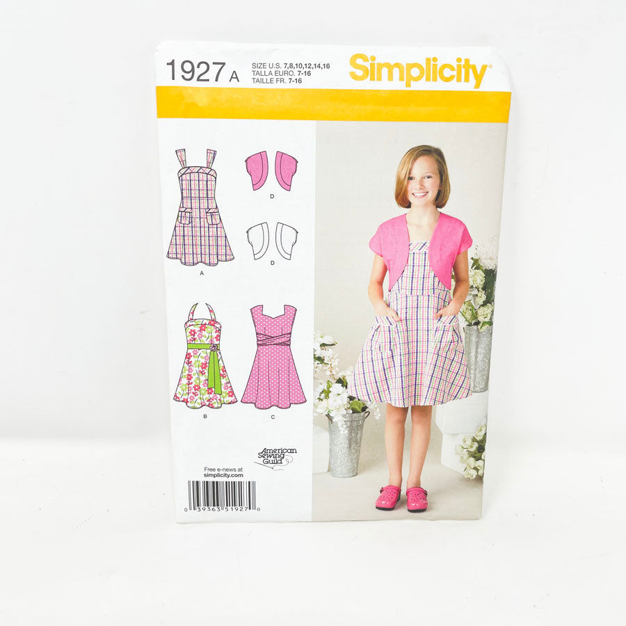Simplicity 1927 Sewing Pattern - Children's Dress - Sizes 7-16