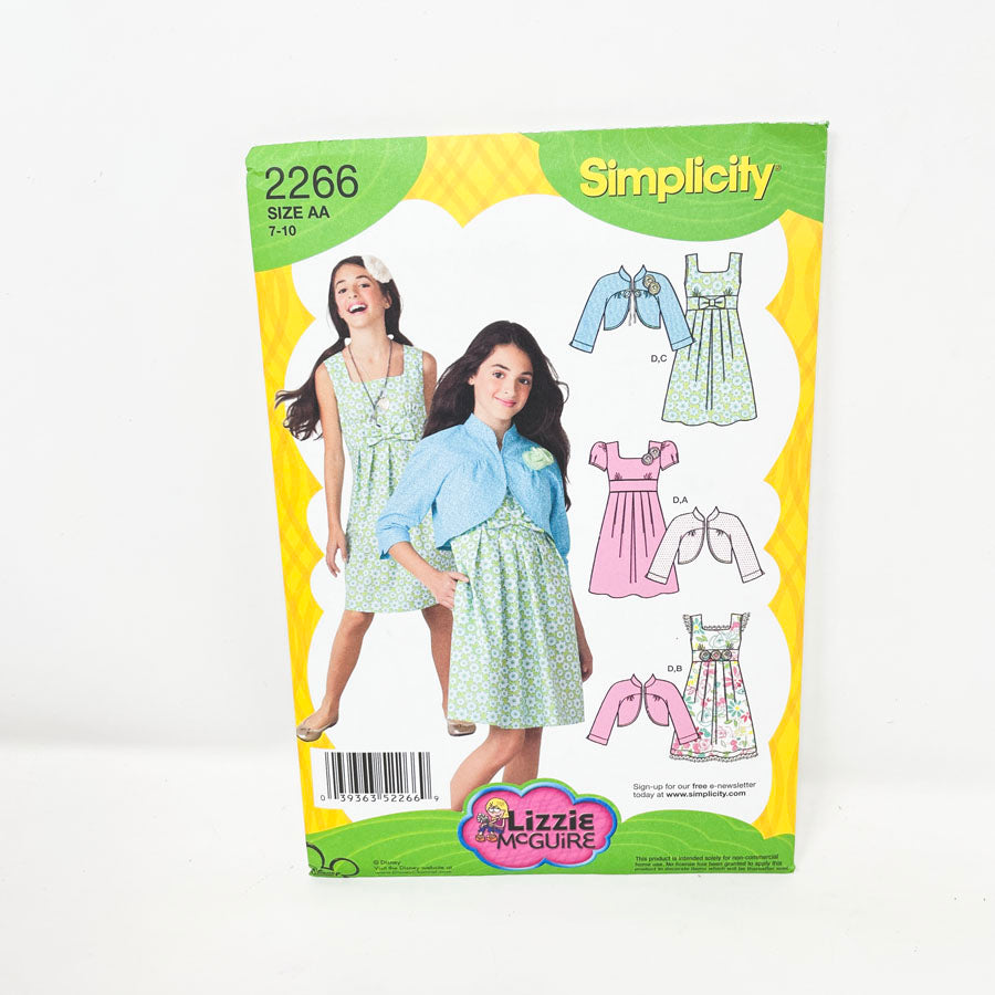 Simplicity 2266 Sewing Pattern - Children's Dress - Sizes 7-10