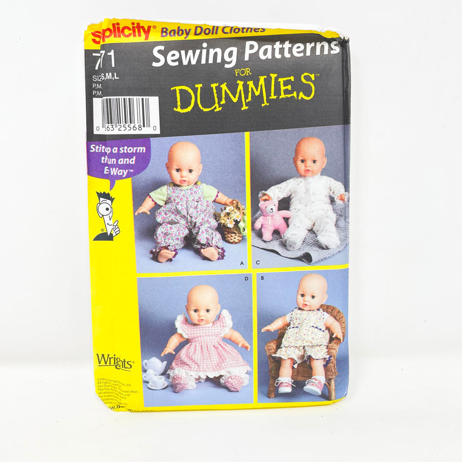 Simplicity 7071 Sewing Pattern - Baby Doll Clothing