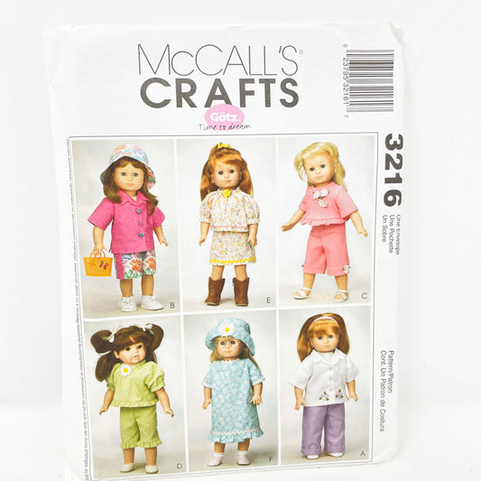 McCall's 3216 Sewing Pattern - 18" Doll Clothing