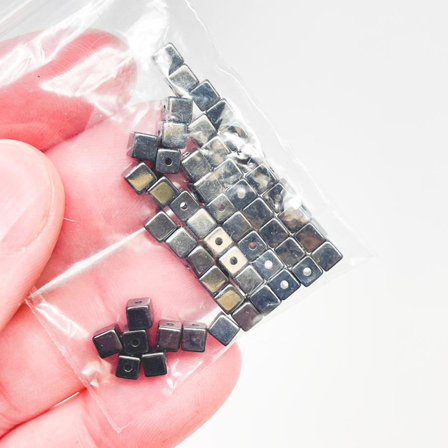 Metallic Square Beads