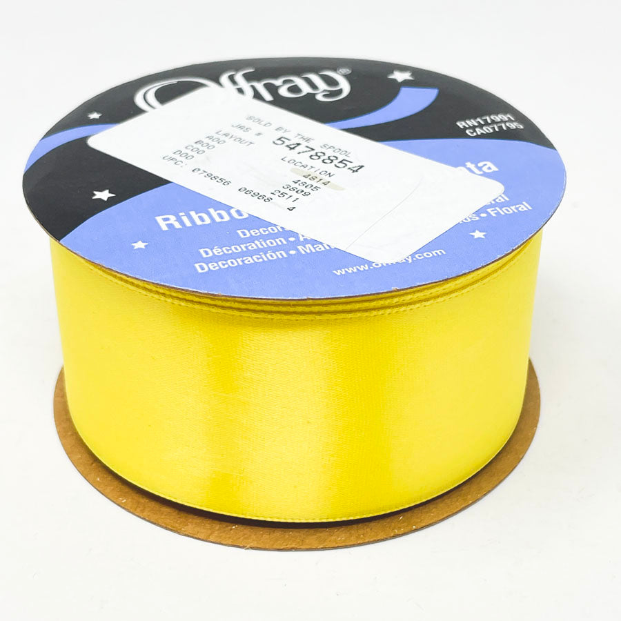 Offray Yellow 1" Satin Ribbon