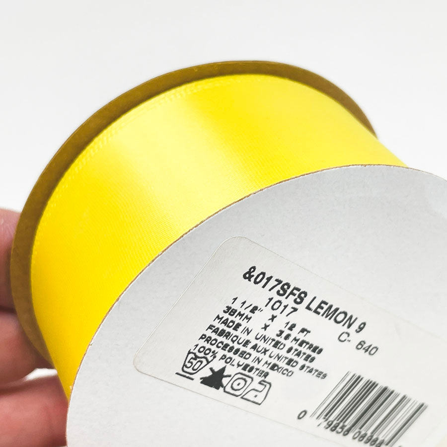 Offray Yellow 1" Satin Ribbon