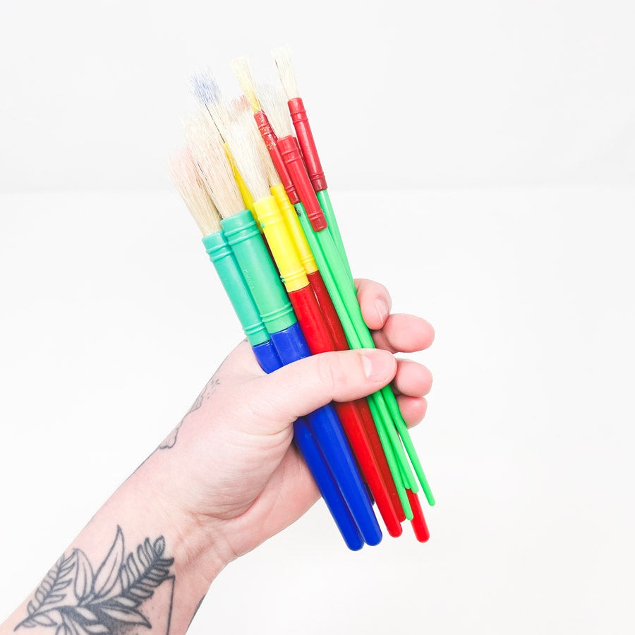 Bundle of Big Plastic Kids Paintbrushes
