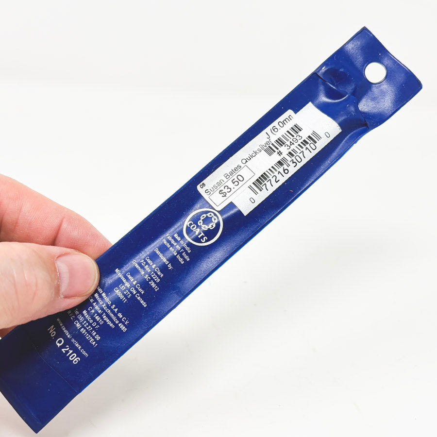 Susan Bates Quicksilver Aluminum Crochet Hook – J-10 (6.00 mm)