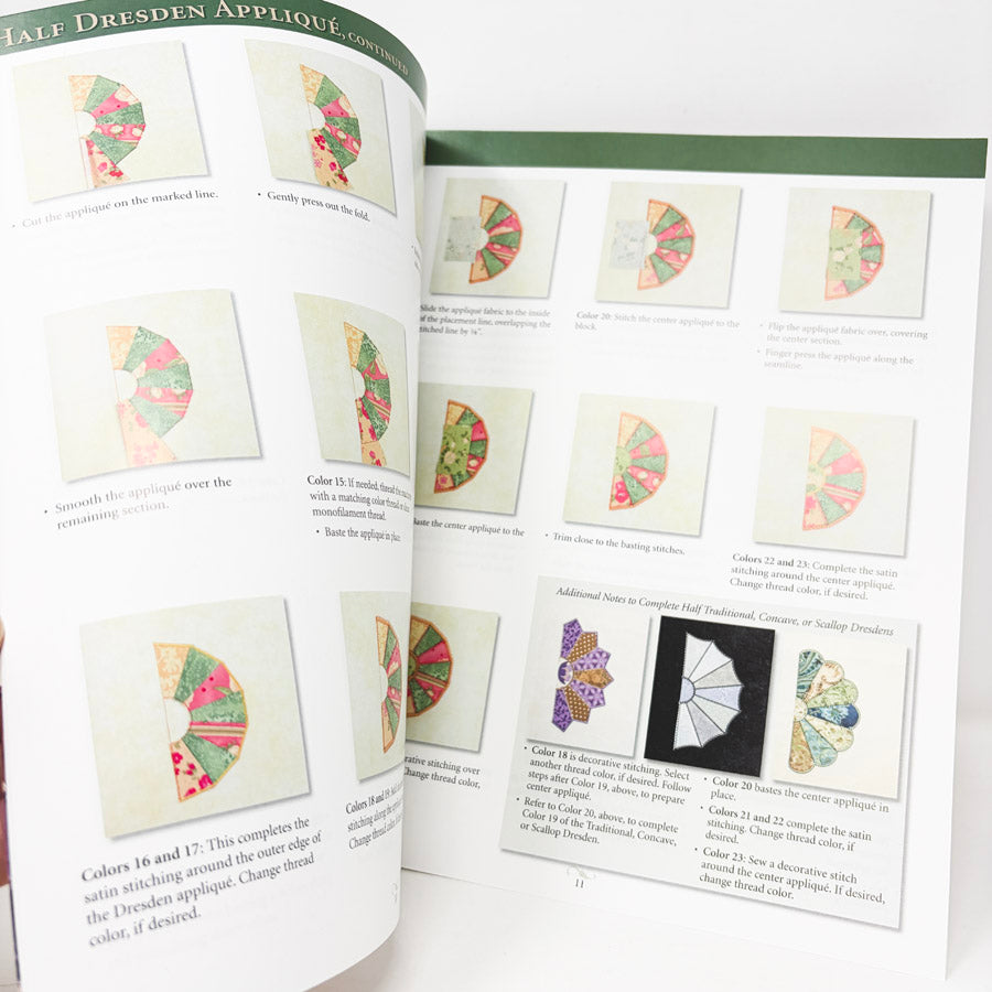 In-the-Hoop Dresden Appliques Booklet by Sewing with Nancy