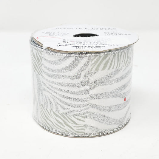 Hancock Fabrics Silver Animal Print Ribbon