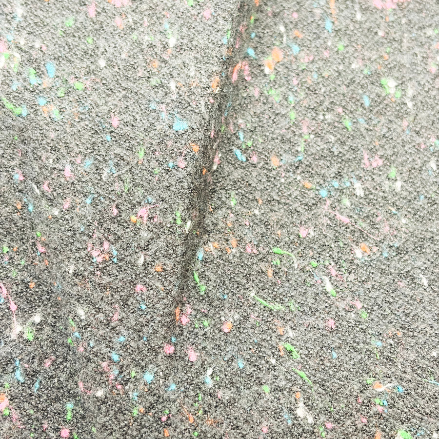 Appx 3 Yds Rainbow Confetti Wool Blend Slub Fabric