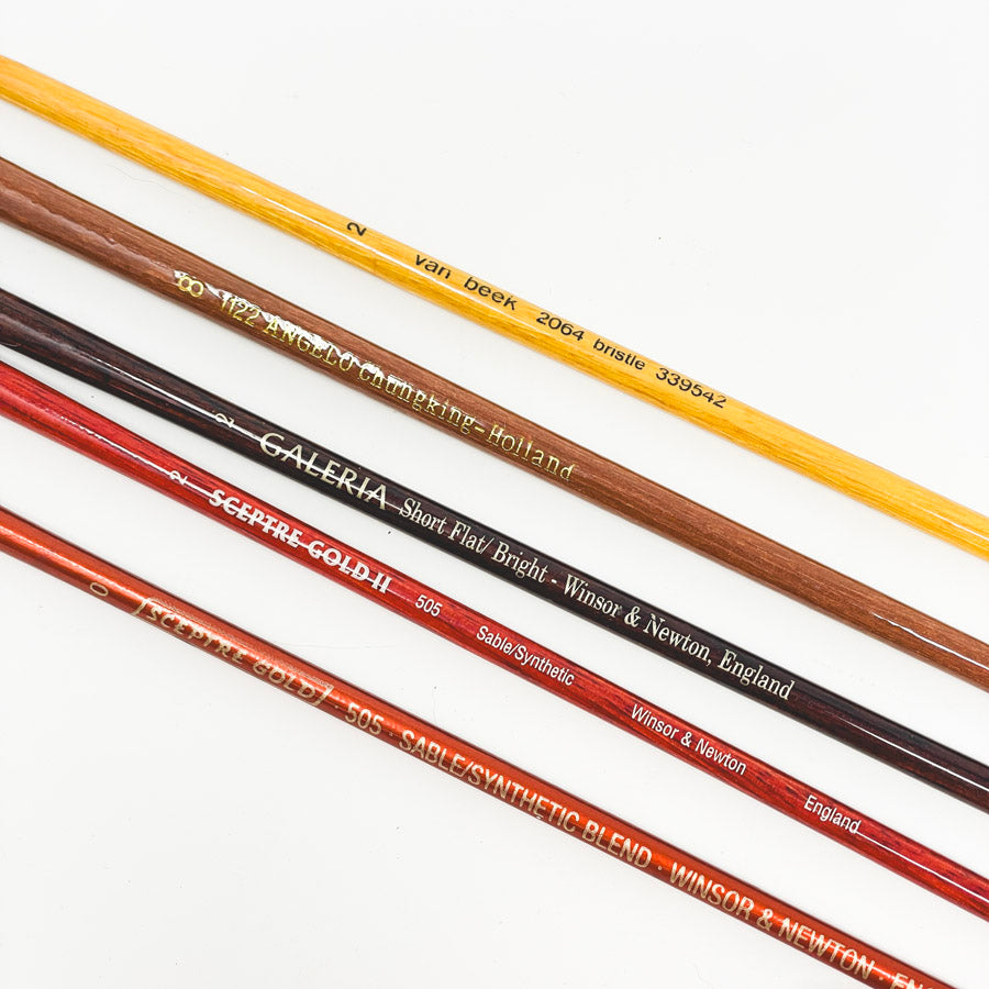 Bundle of Five Asst. Long Handle Artist Paintbrushes