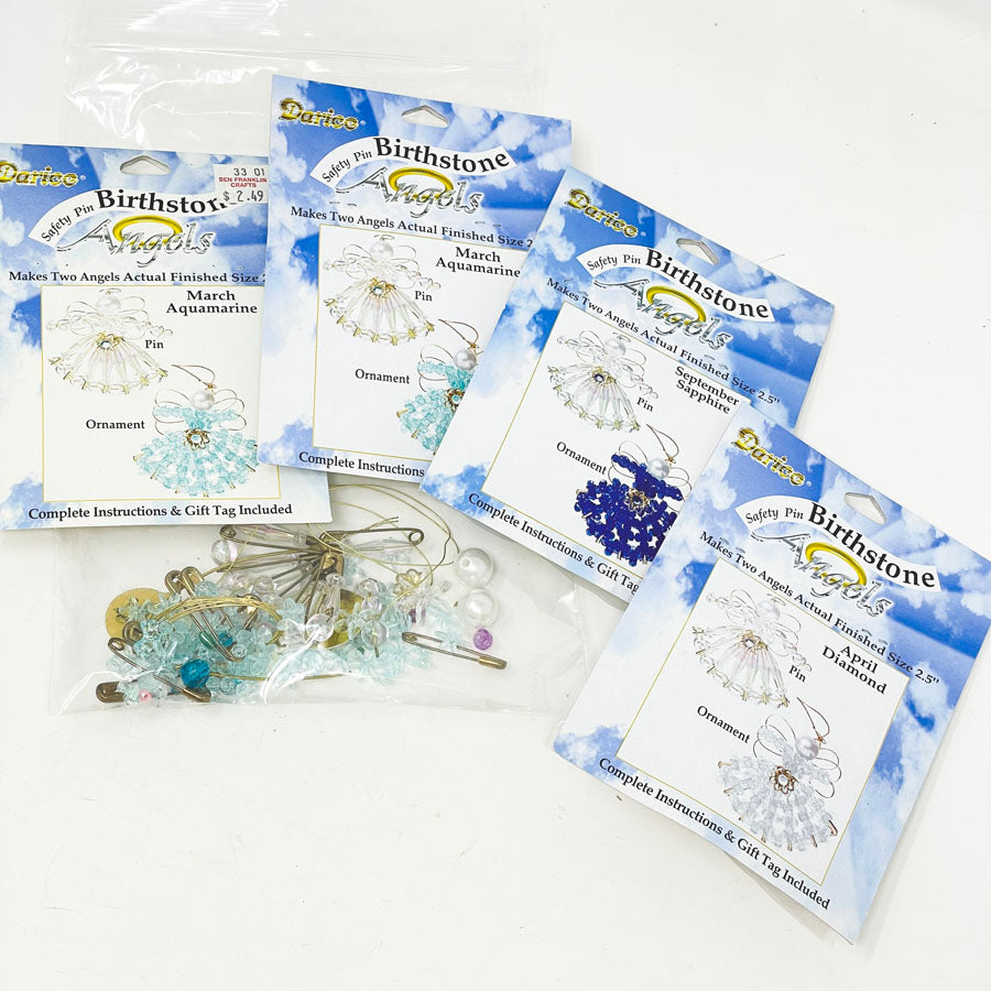 Bundle of Darice Birthstone Angel Bead Craft Kits (4)
