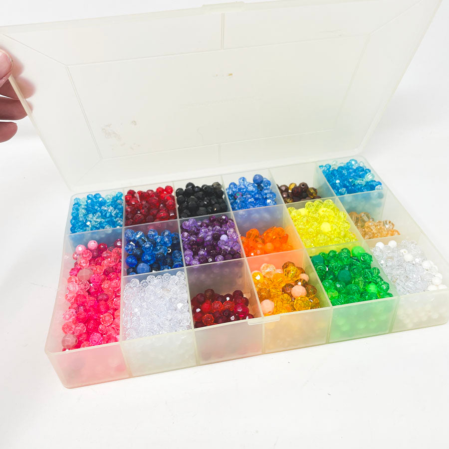 Box of Bright Faceted Beads