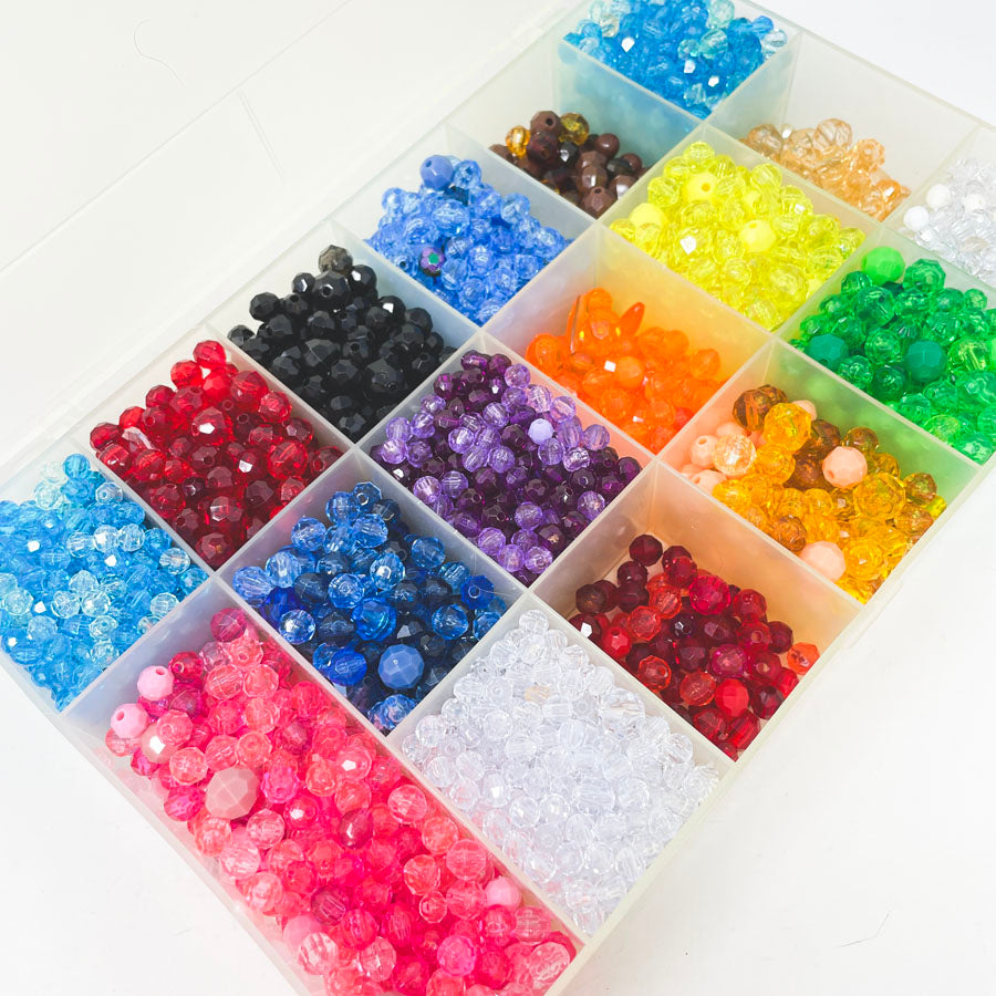 Box of Bright Faceted Beads
