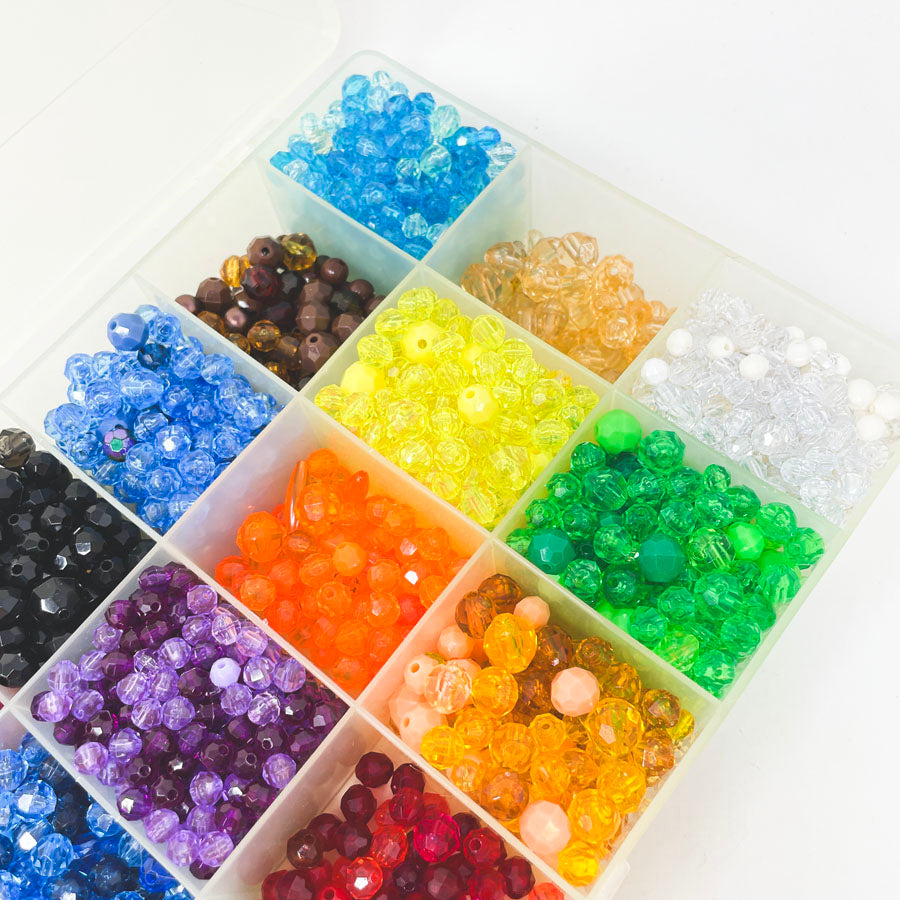 Box of Bright Faceted Beads
