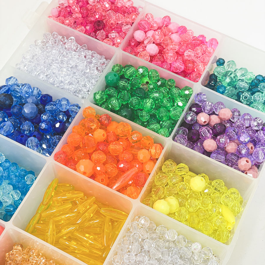 Darice Box of Bright Plastic Beads