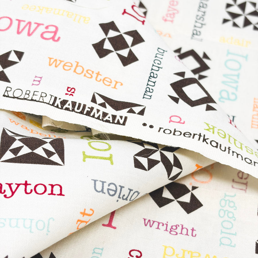 Appx 1 yd - All Iowa Shop Hop Cotton Fabric by Robert Kaufman