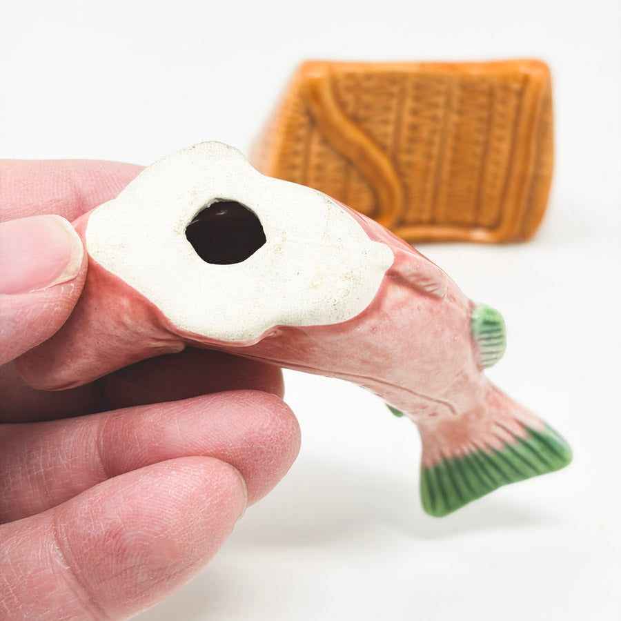 Vintage Fish and Creel Salt & Pepper Shaker Set