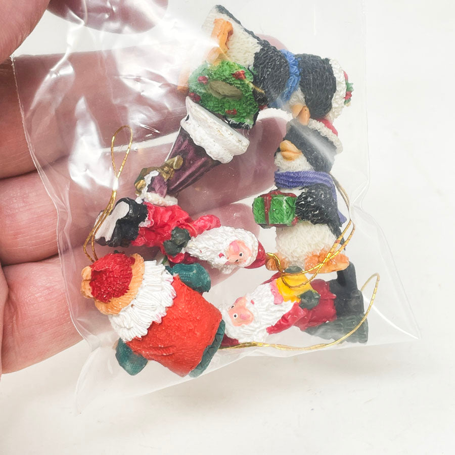 Bundle of Miniature Resin Santa's & Penguins